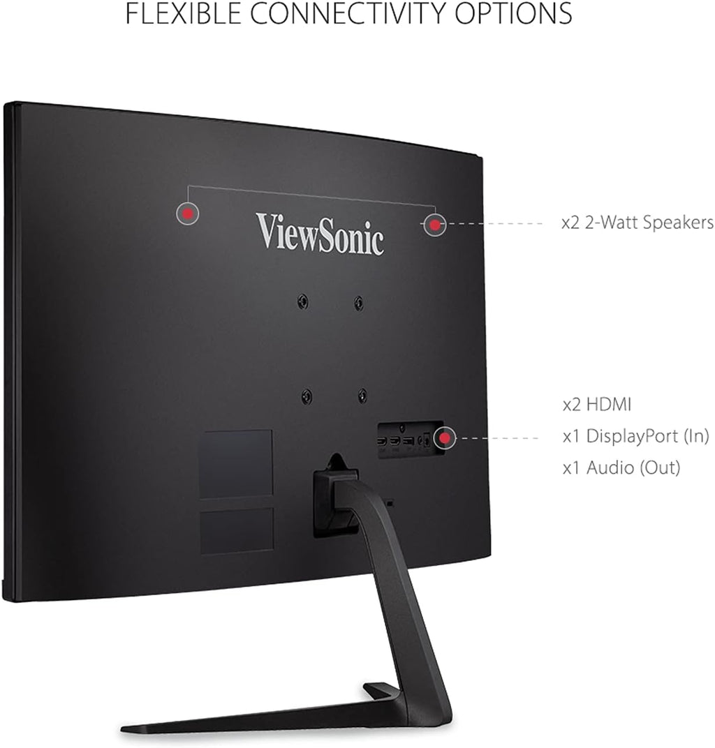ViewSonic VX2718-2KPC-MHD 27 Inch WQHD 1440p 165Hz 1ms Curved Gaming Monitor with Adaptive-Sync Eye Care HDMI and Display Port (Renewed)