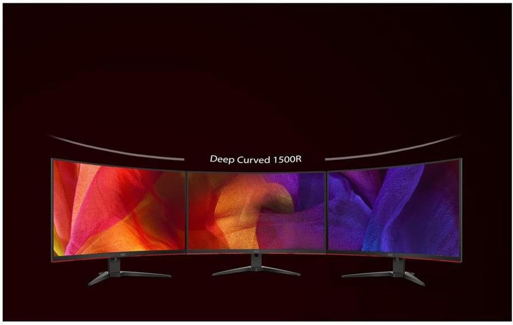 AOC C32G2 31.5' Curved Frameless Gaming Monitor FHD, 1500R Curved VA, 1ms, 165Hz, FreeSync, Height Adjustable, 3-Year Warranty