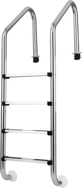 Goplus Swimming Pool Ladder, 3-Step/4-Step In-Ground Stainless Steel Step for Indoor/Outdoor Pool, Heavy Duty Non-Slip Ladder, Easy Assembly (4 Steps)