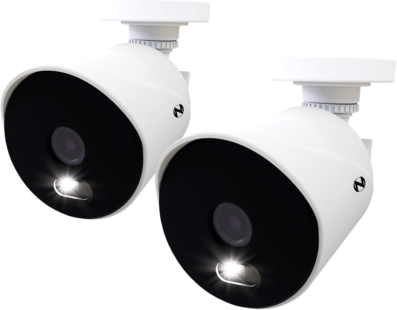 Night Owl 4K Ultra HD Wired Indoor/Outdoor Add-On Cameras with Built-in Motion-Activated Spotlights, 100 ft. of Night Vision, Wide Viewing Angle and Color Night Vision (2-Pack)