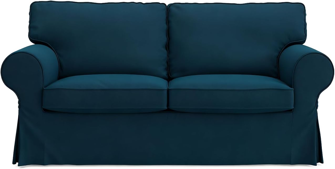Ektorp Loveseat Cover Replacement for IKEA Ektorp Sofa Cover, Ektorp 2 Seat Sofa Cover, Ektorp Cover Only!(Daily Blue)
