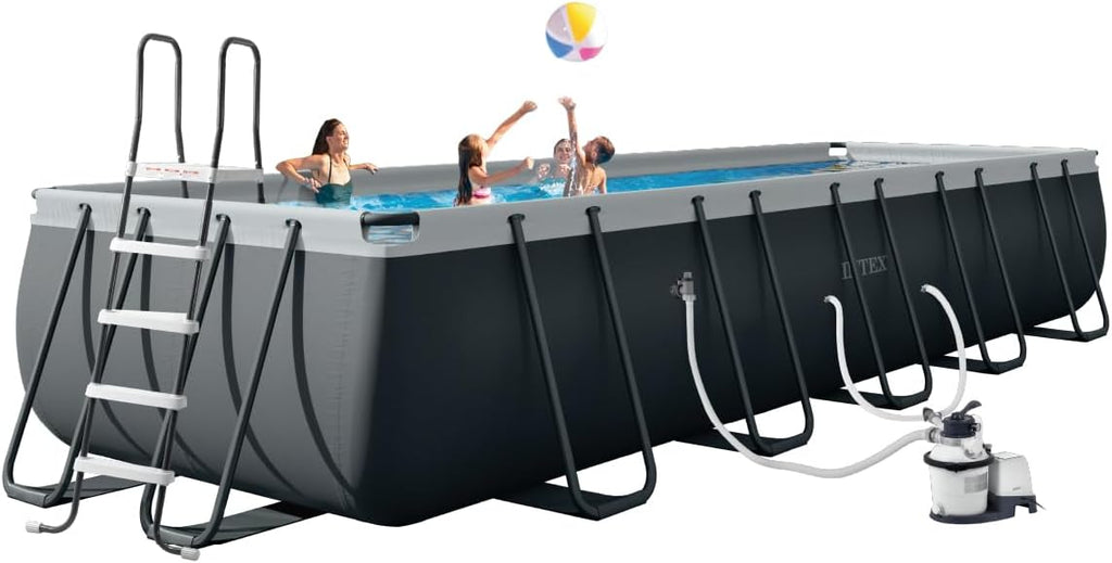 INTEX 26357MZ 20ft x 10ft x 52in Ultra XTR Deluxe Rectangular Above Ground Swimming Pool Set, Includes 1500 GPH Sand Filter Pump, SuperTough Puncture Resistant, Rust Resistant, Easy to Assemble