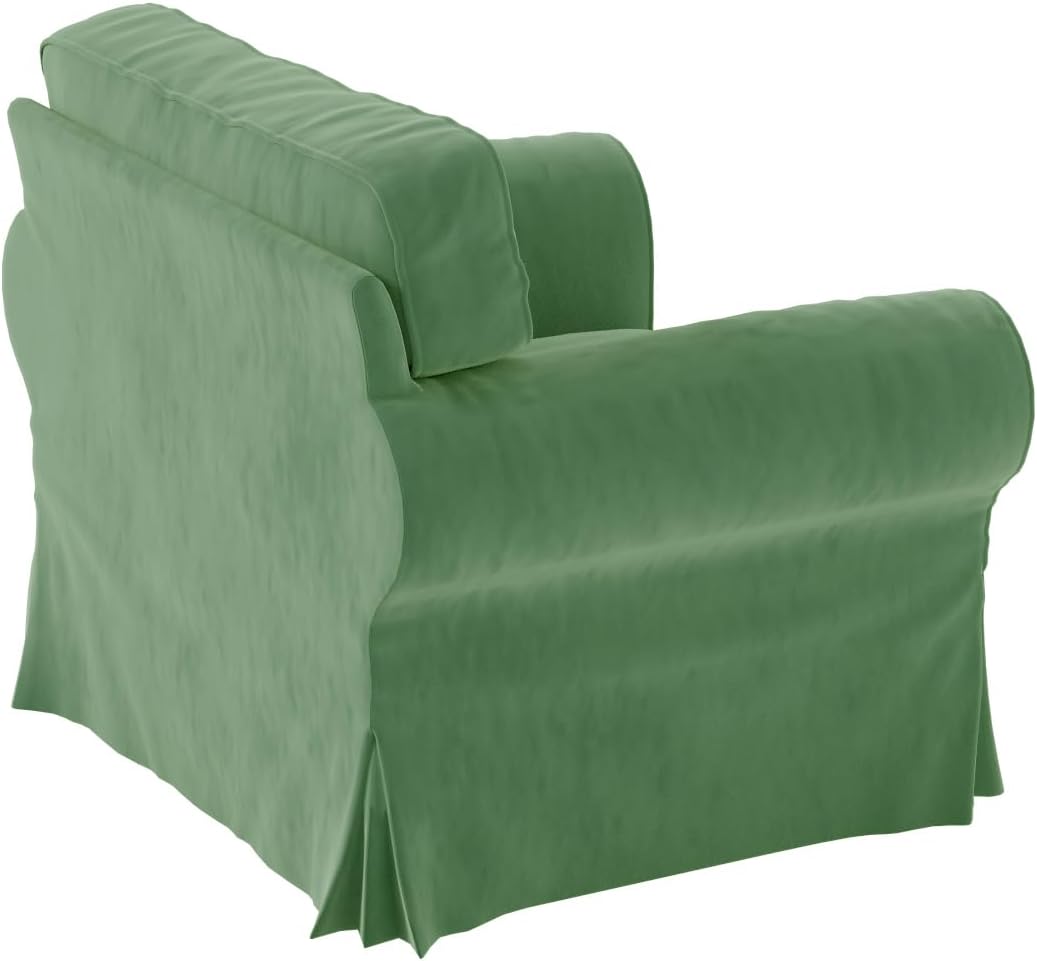 Velvet Pets Friendly Sofa Covers Custom Made Compatible for IKEA Ektorp Sofa Slipcovers (Velvet Light Green Chair)