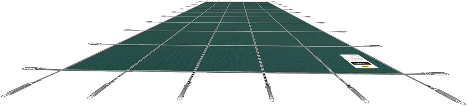 VEVOR Pool Safety Cover Fits 12x24ft Rectangle Underground Safety Pool Cover Green Mesh Solid Pool Safety Cover for Swimming Pool Winter Safety Cover