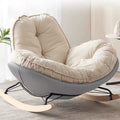 LITFAD Modern Upholstered Rocking Chair - Tufted Seat and Metal Legs Stylish Lounge Chair for Living Room, Bedroom - Grey