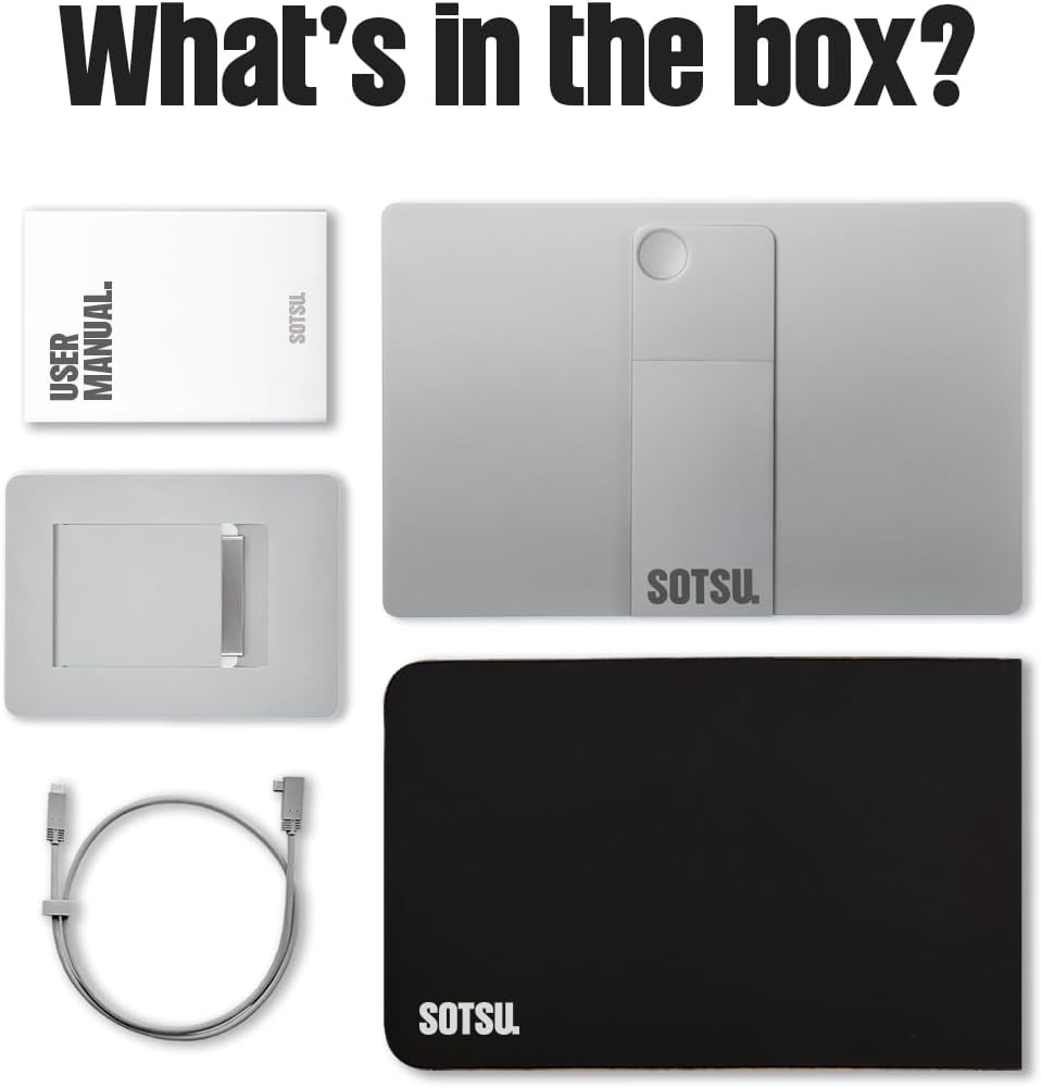 SOTSU FlipAction Pro 16' Gen2 Premium Portable Monitor | Super Compact | Pivot Rotate | 2560x1600 DCI P3 | 120Hz | 400 Nits | Full Metal CNC | Perfect Match for Mac and Windows (Metallic Gray)