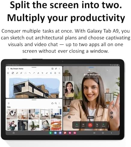 Samsung Galaxy Tab A9 (SM-X110), 64GB 4GB RAM, WiFi Only, International Version (Gray) (Renewed)