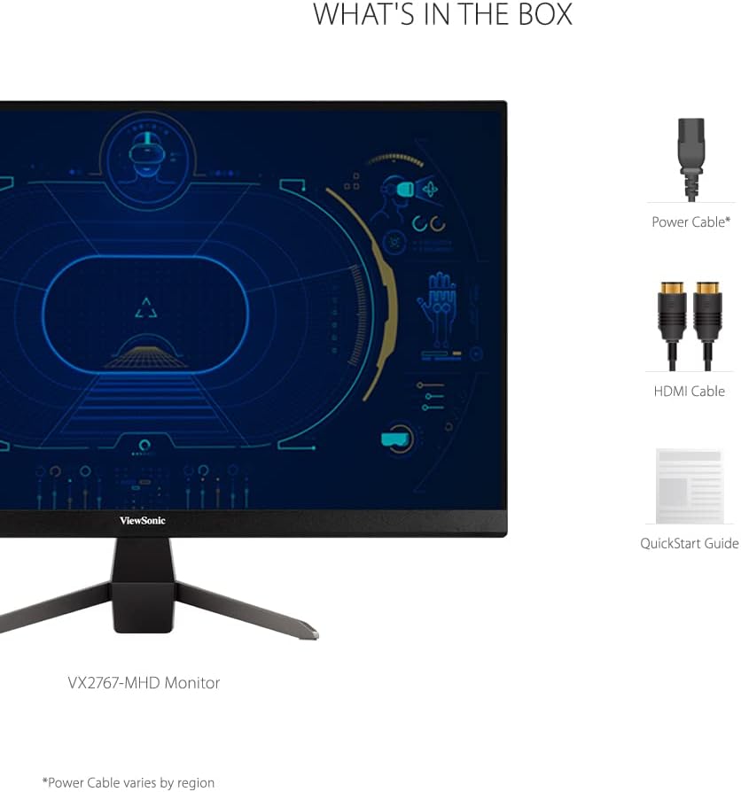 ViewSonic VX2767-MHD 27 Inch 1080p Gaming Monitor with 100Hz, 1ms, Ultra-Thin Bezels, FreeSync, Eye Care, HDMI, VGA, and DP