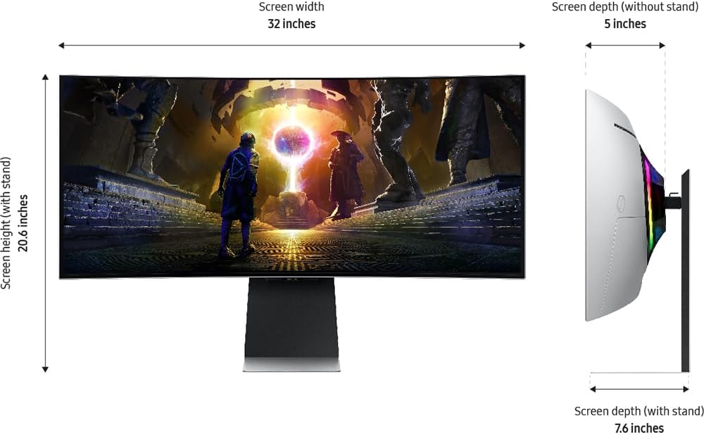 Samsung G85SD 34-inch Odyssey OLED G8 Ultra-WQHD Curved Gaming Monitor - (Renewed)