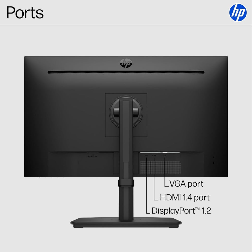 HP 27' IPS LED FHD Monitor - Built-in Dual 2W Speakers - 100Hz - HDMI, DisplayPort, VGA - Series 2025 Office Monitor - Eye Ease with Eyesafe Certification, Black, w/HDMI