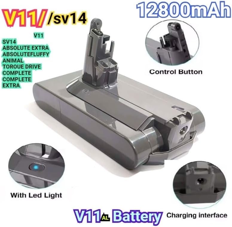 LINGYUE 25.2V 12800mAh Lithium-Ion Rechargeable Battery Compatible for Dyson Battery V11 Absolute V11 Animal SV14 SV15 Vacuum Cleaners(1PCS V11 12800mAh)