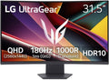 LG 32' Ultragear QHD AMD FreeSync Curved Gaming Monitor, 180Hz, 1ms, Black, 32G60WA-B (Renewed)