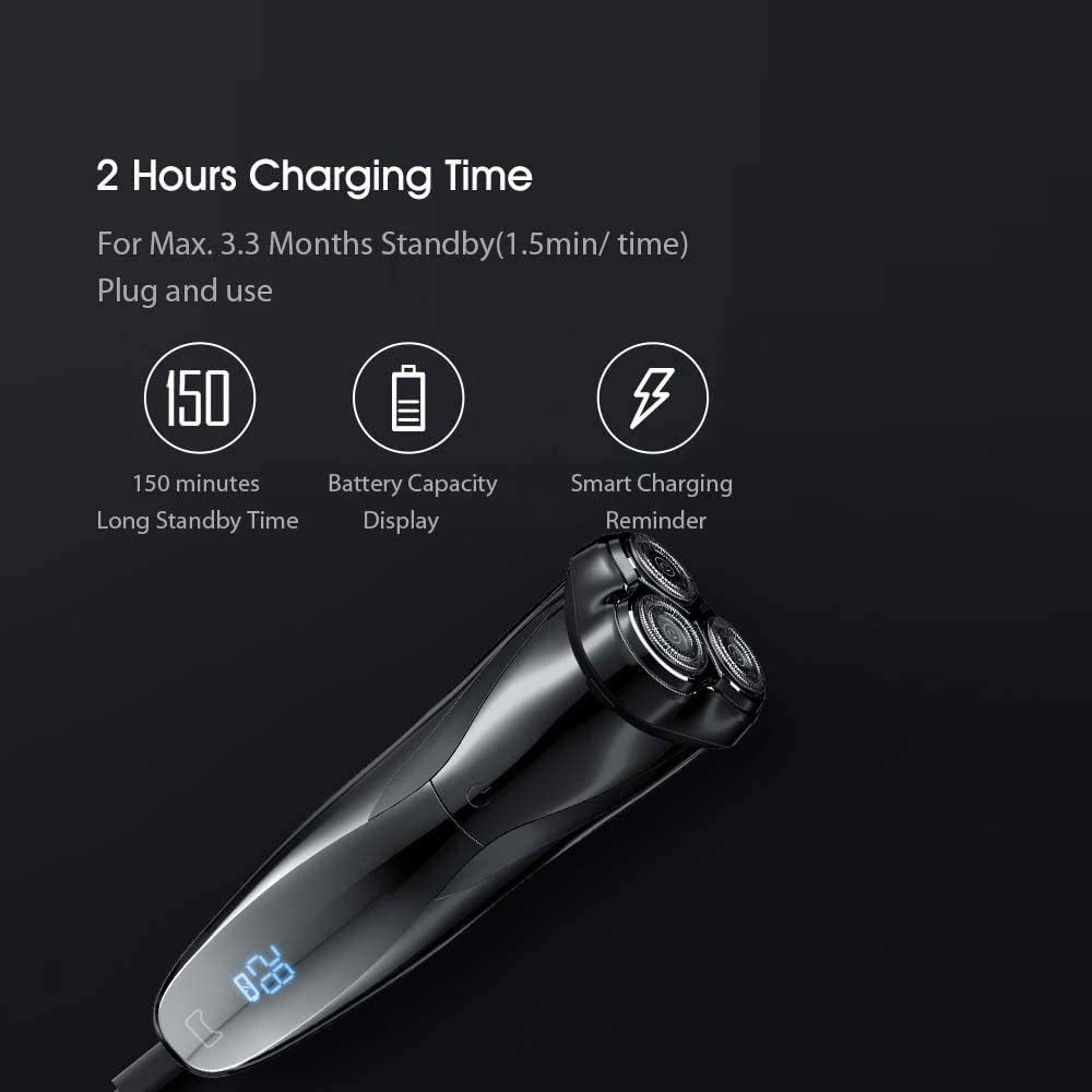 Electric Shavers for Men,Dry Wet Waterproof Man Rotary Facial Shaver Portable Face Shaver Cordless Travel USB Rechargeable with Beard Trimmer Led Display for Dad Husband Shaving