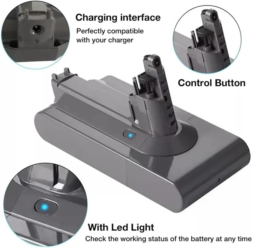 OUTMX 25.2V 6000mAh Batteries Compatible for Dyson Battery V11 Absolute & Animal SV14 SV15 970145-02(8000mAh Battery)