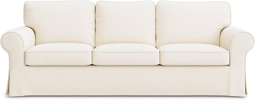Ektorp Sofa Cover 3 Seat Replacement for IKEA Ektorp Sofa Cover, Ektorp Couch Cover, Ektorp Cover Only!(Daily Off White)