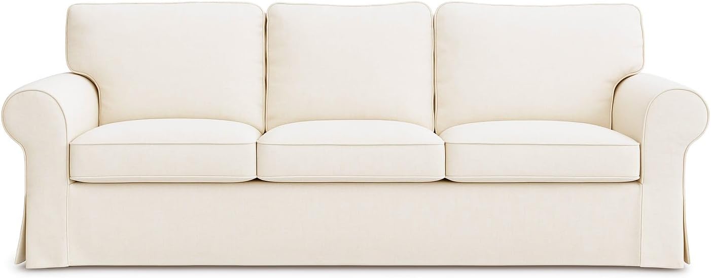 Ektorp Sofa Cover 3 Seat Replacement for IKEA Ektorp Sofa Cover, Ektorp Couch Cover, Ektorp Cover Only!(Daily Off White)