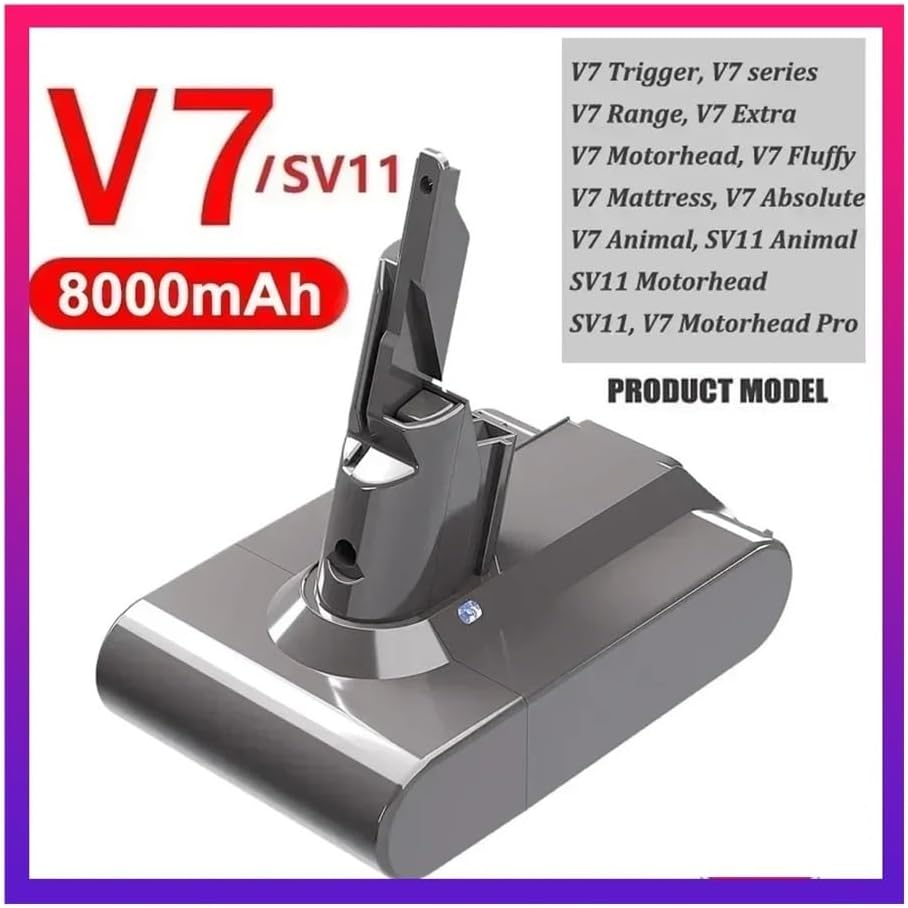 OUTMX 21.6V 6000mah/8000mAh Compatible for Dyson Battery V6 V7 V8 V10 V11 DC58 DC59 DC61 DC62 DC72 DC74 SV11 SV10 SV12 SV14 SV15 Vacuum Batteries(1 PCS V10 6000mAh)