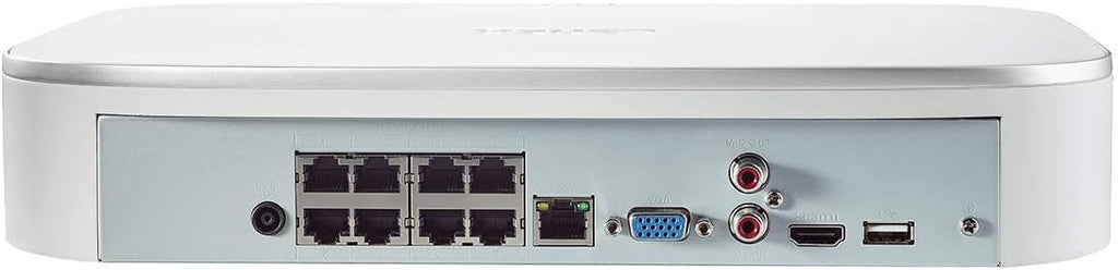 Lorex N841A81 Series 8 Channel 4K HD 1TB IP Ultra HD Security System Network Video Recorder (NVR) with Smart Motion Detection and Voice Control, White