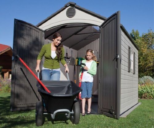 Lifetime Storage Shed 60056 8 x 10 with Deluxe Molding Full-Length Skylight