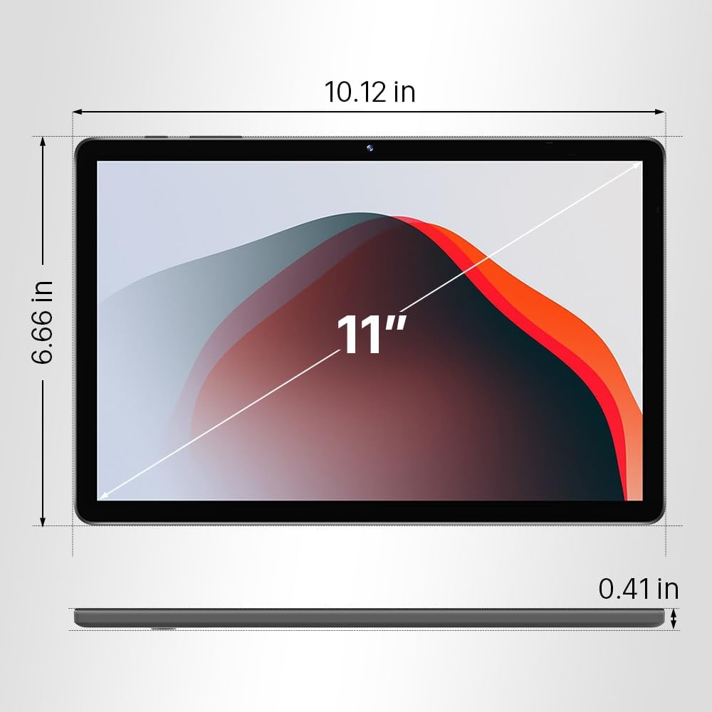 ApoloMedia 11' Tablet, 2026 Android 16 with Octa-core Processor, 8GB RAM+128GB ROM(1TB Expandtion), 7000mAh Battery, HD IPS Large tableta,WiFi 6&BT5.0, Support GMS (Case not Included)