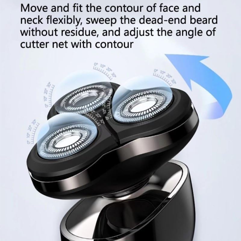 Electric Razor for Men, Electric Shaver Men Rechargeable Rotary Floating Razor Beard Hair Trimmer LCD Display Shaving Machine Wet and Dry