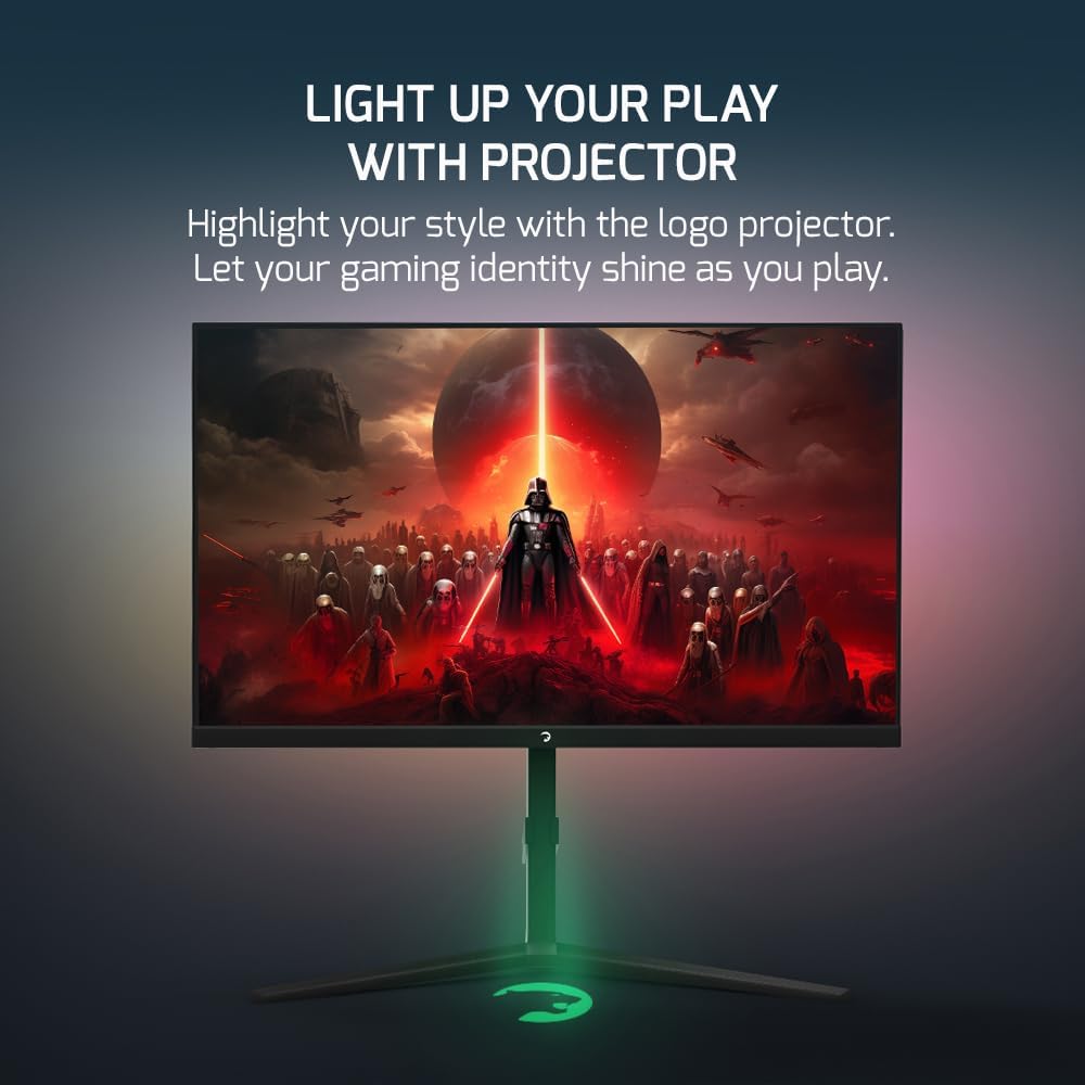 GAMEPOWER Rapid 27 inch Gaming Monitor 360Hz 1ms, 1080P Flat IPS, HDR10 Height/Tilt/Swivel/Pivot Adjustable RGB Anti-Glare Display, HDMI/DP/USB, FreeSync, G-Sync, 350 cd/m² Bright LEDs, Laser Logo