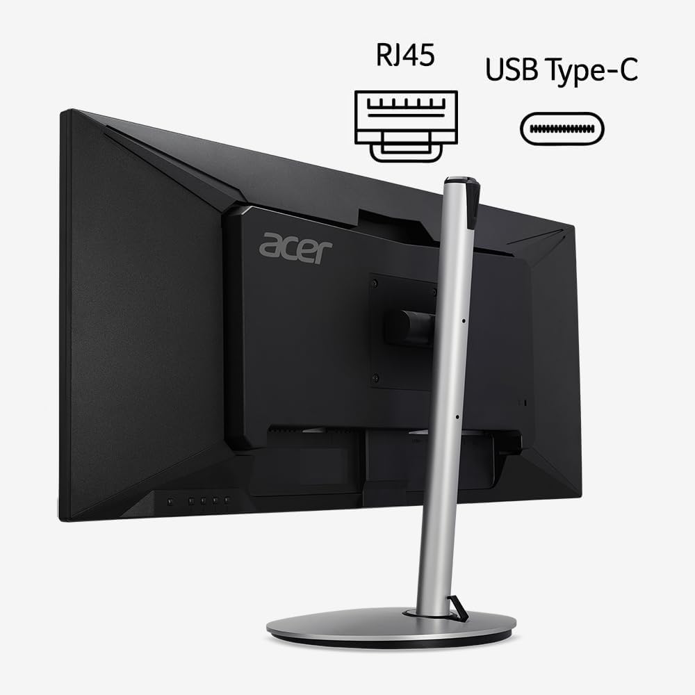 acer CB342CU semiphuzx 34' QHD 3440 x 1440 Professional Docking Monitor AMD FreeSync Height Adjustable Stand with Swivel, Tilt & Pivot (USB Type-C, Display Port 1.2, HDMI 2.0, RJ-45 & USB Ports)