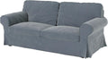 Velvet Pets Friendly Sofa Covers Made Compatible for IKEA Ektorp Loveseat Two Seat Slipcovers (Velvet Light Gray Ektorp 2)