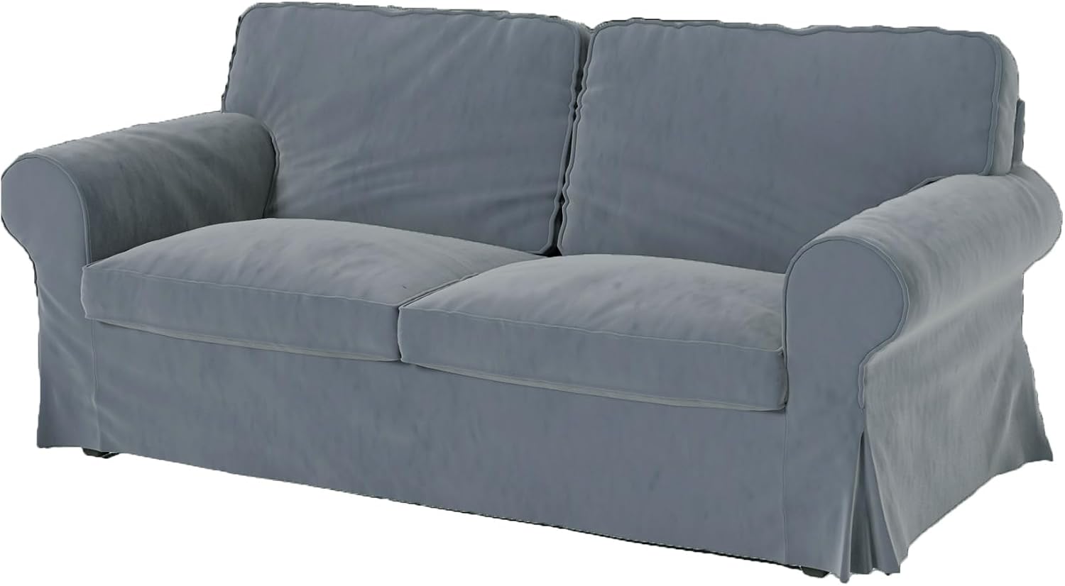 Velvet Pets Friendly Sofa Covers Made Compatible for IKEA Ektorp Loveseat Two Seat Slipcovers (Velvet Light Gray Ektorp 2)