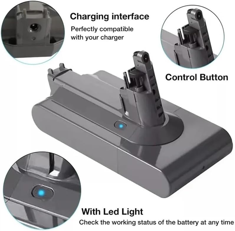 25.2V 6000mAh Lithium Battery Compatible for Dyson V11/Absolute SV14, Model 970145-02, 21700 Cells,(6000mAh Battery)