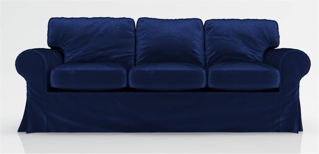 Velvet Pets Friendly Sofa Covers Custom Made Compatible for IKEA Ektorp Three Seat Sofa Slipcovers (Velvet Blue Ektorp 3)