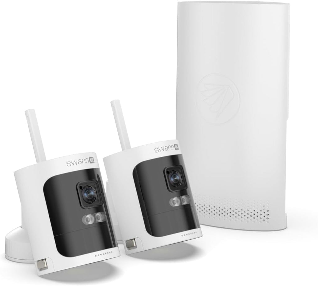 Swann AllSecure 4K Wireless NVR Security System 2-Cam Kit, Outdoor Wireless Camera, Face Recognition AI, Expandable Local Storage, No Monthly Fee, AS4K800SD (Renewed)