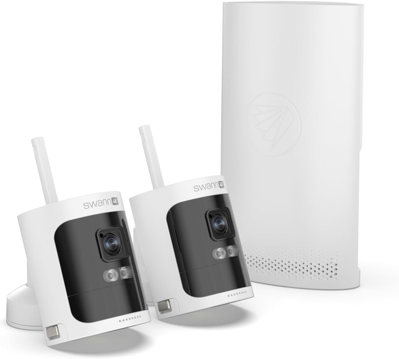 Swann AllSecure 4K Wireless NVR Security System 2-Cam Kit, Outdoor Wireless Camera, Face Recognition AI, Expandable Local Storage, No Monthly Fee, AS4K800SD (Renewed)