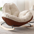 LITFAD Modern Upholstered Rocking Chair - Tufted Seat and Metal Legs Stylish Lounge Chair for Living Room, Bedroom - Coffee