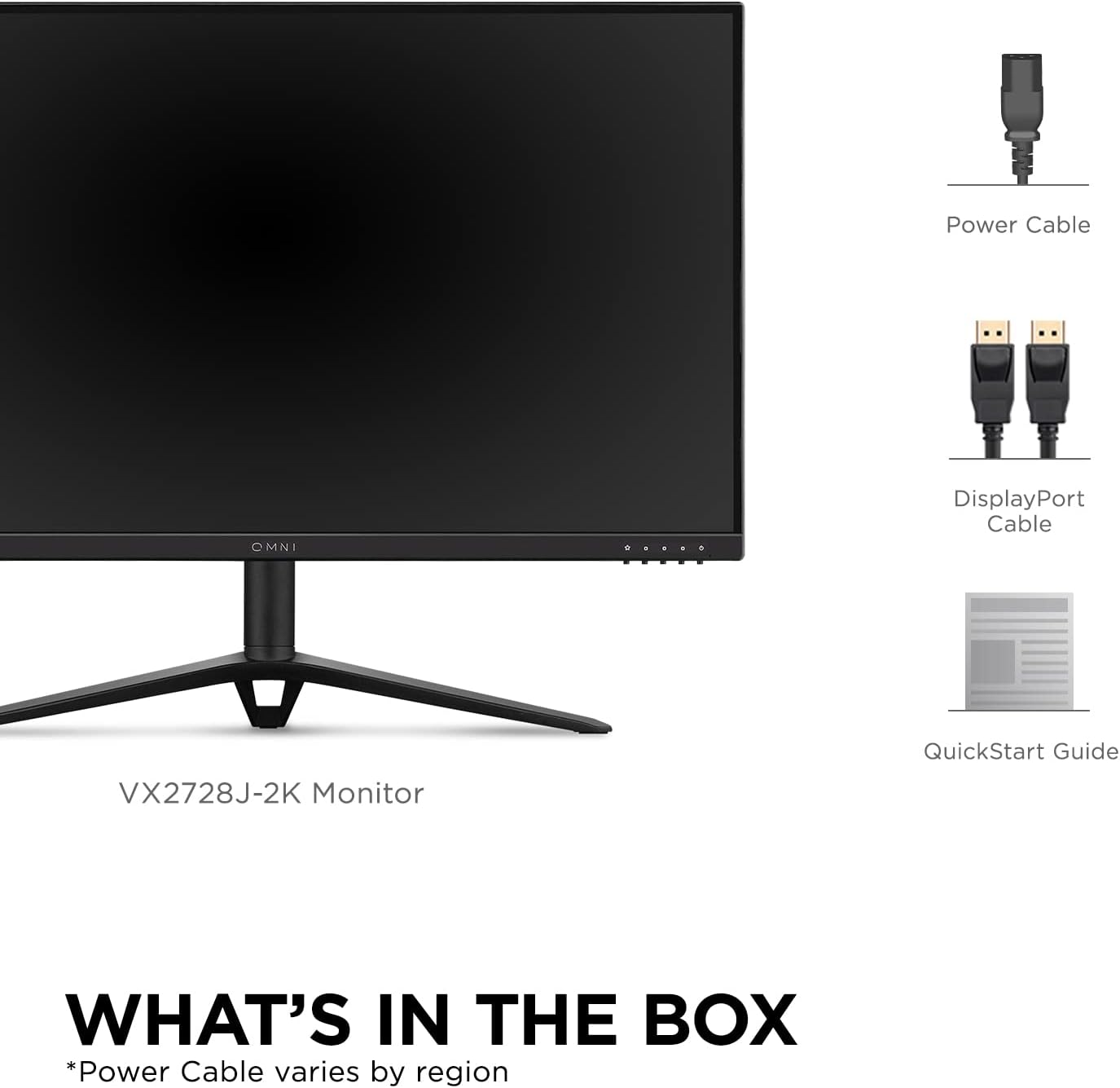 ViewSonic VX2728J-2K 27 Inch 1440p IPS Gaming Monitor with 180Hz, 0.5ms, FreeSync Premium, NVIDIA G-Sync Compatible, Advanced Ergonomics, HDMI, and DisplayPort Inputs (Renewed)