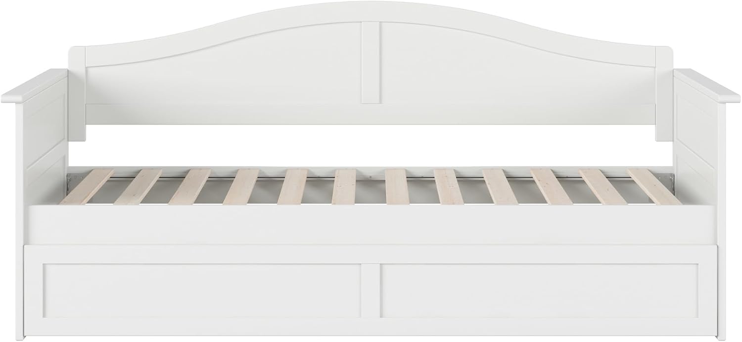 AFI, Acadia Twin Size Wood Daybed Frame with Twin Trundle, White