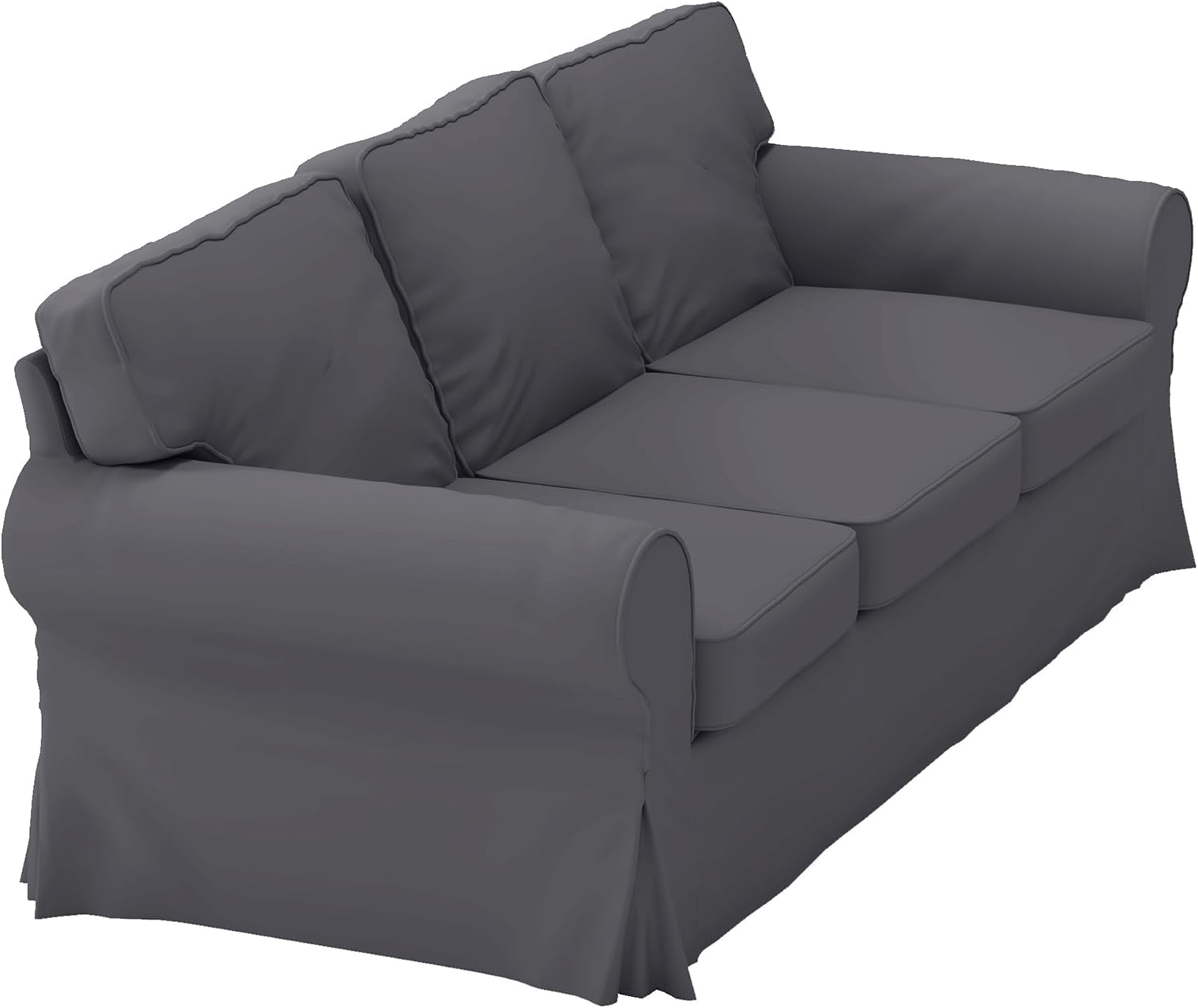 Sofa Covers Compatible with IKEA Ektorp 3 Seat Sofa Slipcovers (Polyester Flax Dark Gray, Ektorp Sofa)
