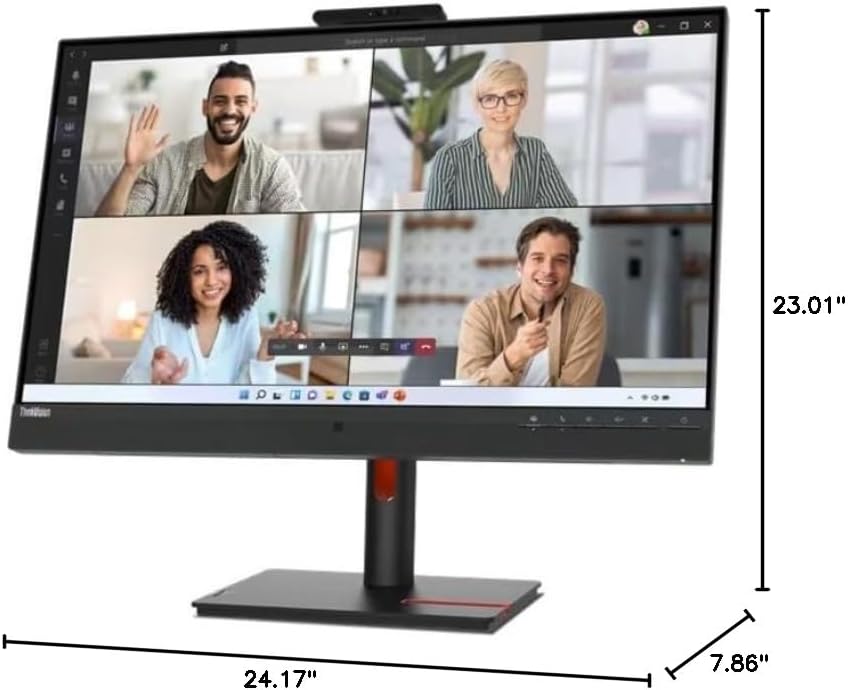 Lenovo ThinkVision T27hv-30 27' Class Webcam WQHD LED Monitor - 16:9 - Raven Black