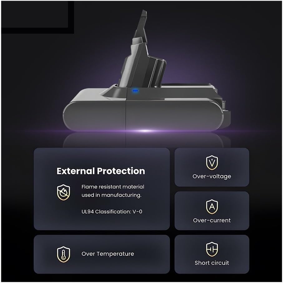 6-8000mAh/9800-12800mAh Compatible with Dyson Battery Replacement V6 V7 V8 V10 V11 Vacuum Cleaner Battery(V11 9.8Ah Charger)