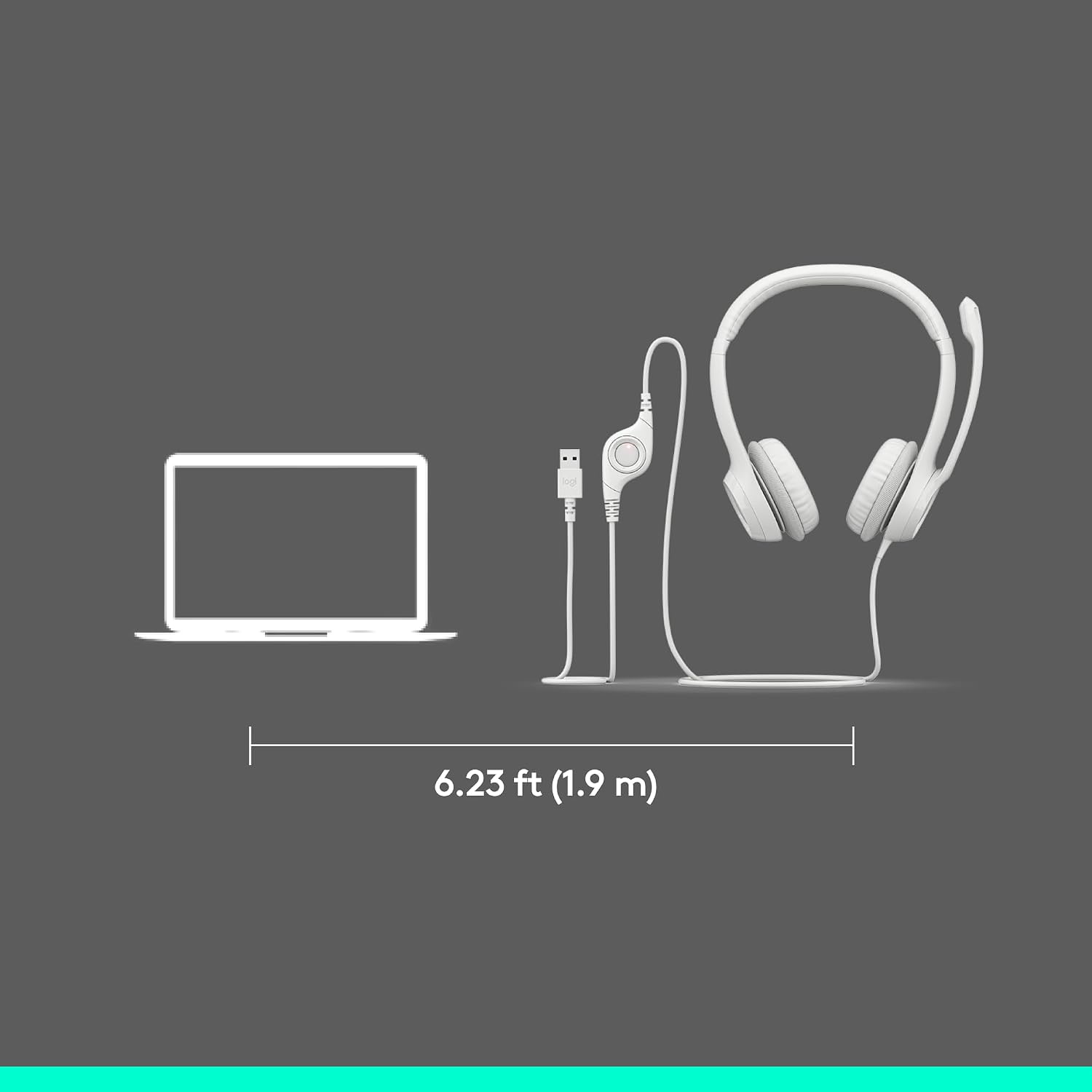 Logitech H390 Gaming Headphones, Wired Headphones with Mic, USB Headset with Microphone for PC, Noise Cancelling Microphone for Video Meetings, Music, Gaming - Off White Total Count 48, Pack of 4