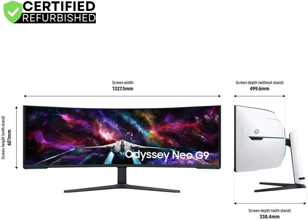 Samsung LS57CG952NNXZA 57 inch Odyssey Neo G9 Curved Gaming Monitor (Renewed) Bundle with 2 YR CPS Enhanced Protection Pack