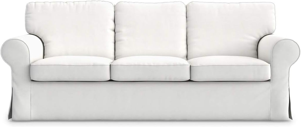 MASTERS OF COVERS Ektorp 3 Seat Sofa Cover Slipcover Replacement Made for The IKEA Ektorp 3 Seat Sofa Cover-(Cool White)-Does NOT fit Ektorp 3.5-seat Sofa NOT fit Uppland Series Sofa