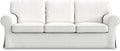 MASTERS OF COVERS Ektorp 3 Seat Sofa Cover Slipcover Replacement Made for The IKEA Ektorp 3 Seat Sofa Cover-(Cool White)-Does NOT fit Ektorp 3.5-seat Sofa NOT fit Uppland Series Sofa
