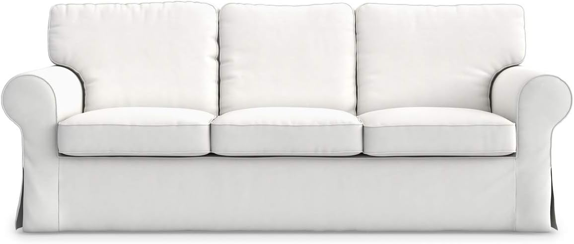 MASTERS OF COVERS Ektorp 3 Seat Sofa Cover Slipcover Replacement Made for The IKEA Ektorp 3 Seat Sofa Cover-(Cool White)-Does NOT fit Ektorp 3.5-seat Sofa NOT fit Uppland Series Sofa