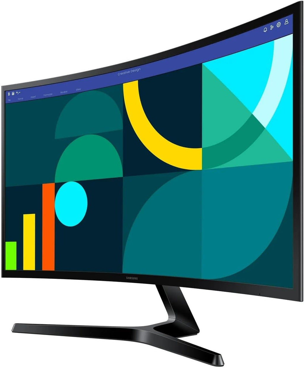 Samsung 27' Essential S3 Series FHD LED Curved Monitor, 1800R, Game Mode, 100Hz Refresh Rate, Dual Ports, Eye Comfort, Black, with HDMI Cable