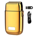 Men's Shaver, Full Metal Electric Shaver For Men Hair Beard Electric Razor Bald Head Shaving Machine Finishing Fades Rechargeable (Color : Gold with box)