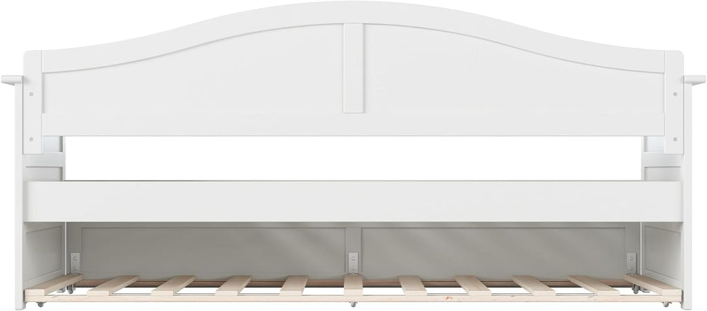 AFI, Acadia Twin Size Wood Daybed Frame with Twin Trundle, White