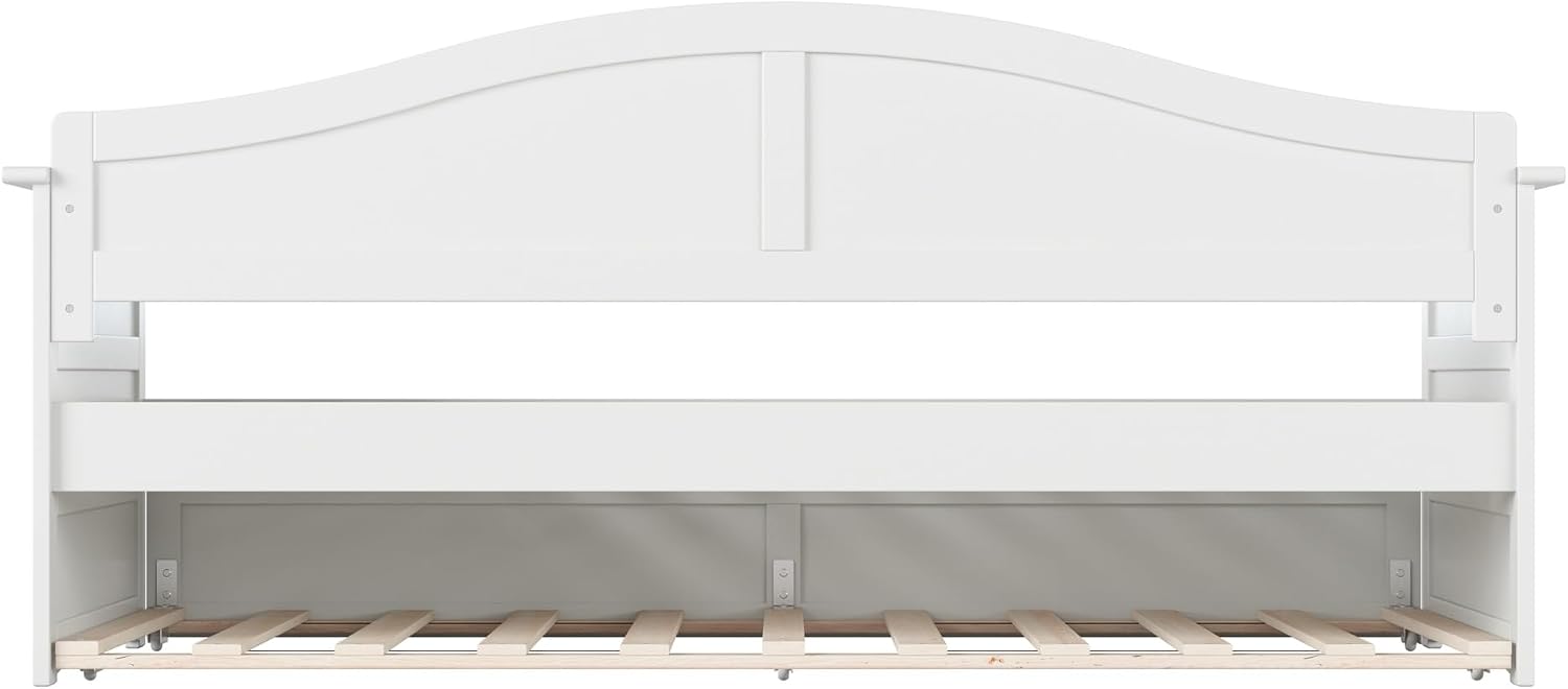 AFI, Acadia Twin Size Wood Daybed Frame with Twin Trundle, White