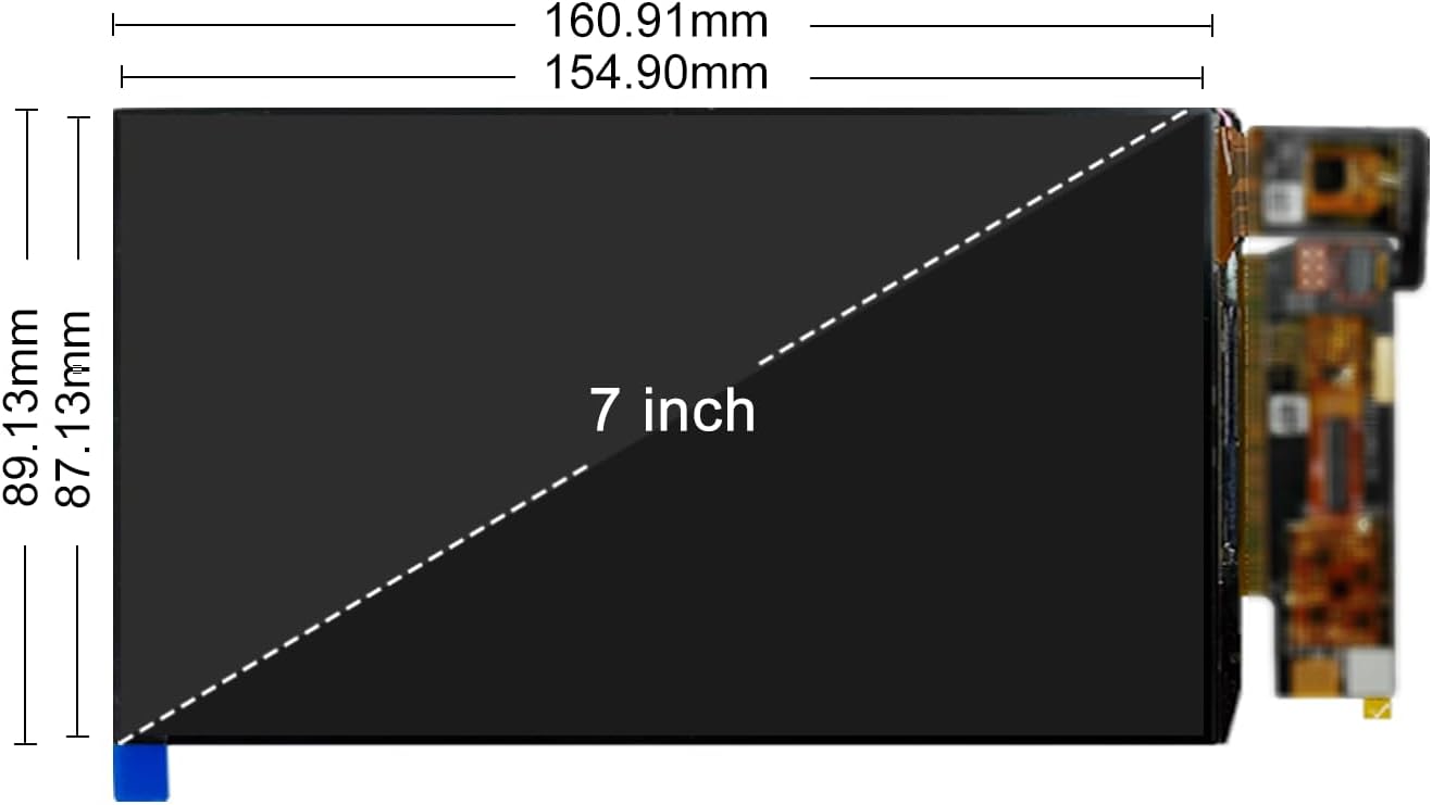 wisecoco AMOLED Display 7 Inch FHD 90Hz High Refresh Rate 850 Nits High Brightness IPS Touch Panel for Raspberry Pi 5/4 Laptop Camera Switch PS4/5 Gaming Display DIY Screen