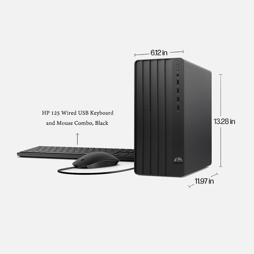 HP Desktop Computer Tower PC - Intel i5-12500T 6-Core, 16GB DDR4 RAM, 512GB PCIe SSD, Windows 11 Home, WiFi, Bluetooth, HDMI, Business Ready with Keyboard Mouse, Jet Black
